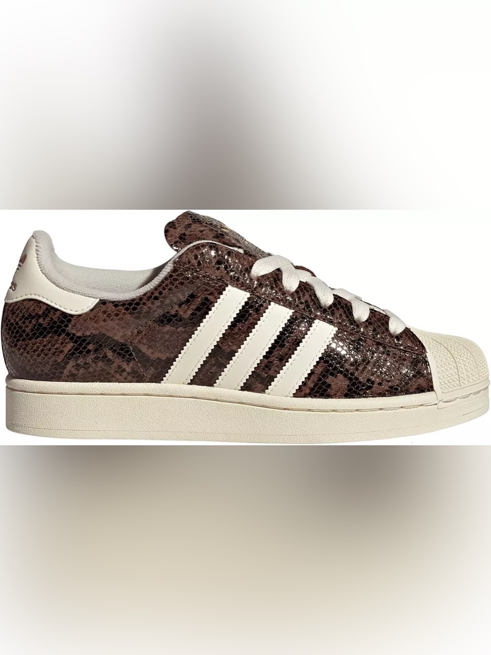 Snakeskin-Pattern adidas Women's Brown Superstar II Sneaker Size 6.5